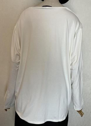 Вискоза,белая кофточка с пайетками,блуза,джемпер, лонгслив,батал,премиум бренд,verpass,9 фото
