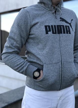 Кофта puma essentials men's zip gray