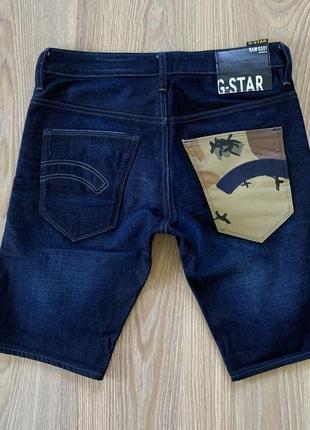 Мужские деним джинсовые шорты с принтом g-star raw3 фото