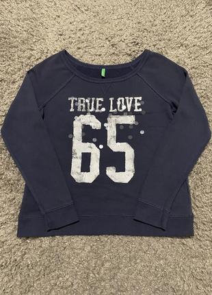Кофта женская true love 65 свитшот лонгслив толстовка от beneton