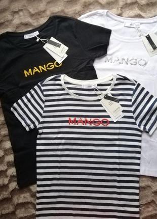 Женская футболка mango с логотипом оригинал4 фото