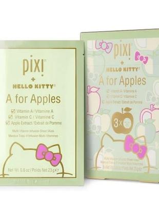 Pixi + hello kitty a for apples multi-vitamin infusion sheet mask | мультивитаминные маски, 3*23 гр.1 фото