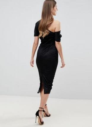 Розпродаж сукня asos міді мереживна ажурна на одне плече8 фото