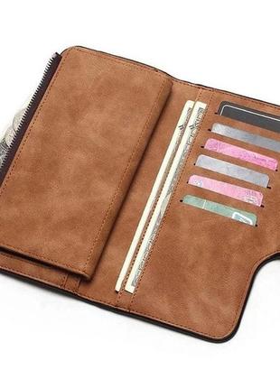 Женский кошелек клатч портмоне baellerry forever n2345, компактный кошелек девочке. цвет: коричневый6 фото