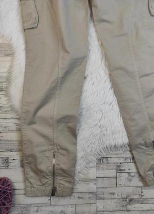 Женские брюки benetton бежевого цвета с накладными карманами размер 48 l5 фото