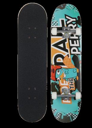 Скейтборд деревянный с принтом rail perry