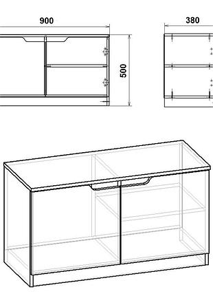 Распашная тумба для обуви то-13