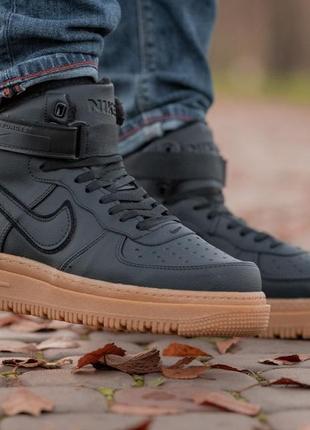 Чоловічі зимові, дуже гарні та стильні nike air force gore-tex high black оригінальна якість 40-432 фото