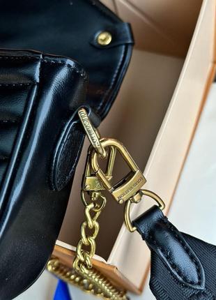 Женская кожаная сумка 👜 louis vuitton new wave multi pochette bag black/gold8 фото