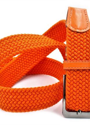 Яркий ремень резинка weatro оранжевый ремень плетенка резинка комфортный ремень резинка с пряжкой