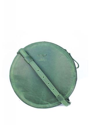 Женская кожаная сумка amy s зеленая винтажная круглая сумка для девушки через плечо женская сумка круг кожаная