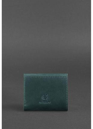 Кожаный небольшой кошелек цвет зеленый красивый кошелек премиум класса из натуральной кожи стильный кошелек4 фото