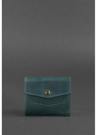 Шкіряний невеликий гаманець колір зелений гарний гаманець преміум класу з натуральної шкіри стильний гаманець