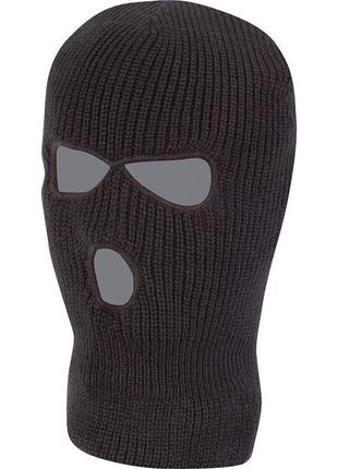 Балаклава тактическая зимняя военная всу kombat uk 3 hole balaclava uni черный ku_22