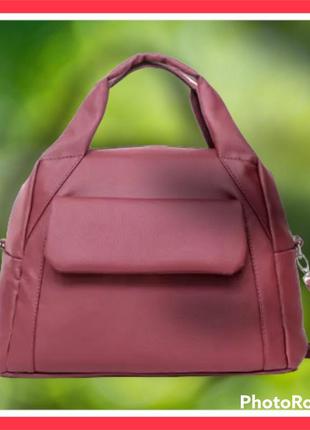 Женская спортивная cумка sambag бордовая сумка в зал для тренировок яркая молодежная сумка из кожзама