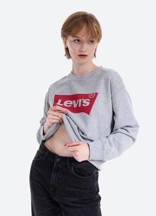 Сірий світшот трьох нитка худі levi’s серый свитшот кофта толстовка