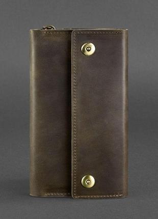 Кожаный клатч-органайзер со съемным ремешком темно-коричневый тревел-кейс для паспорта и билетов в дорогу6 фото