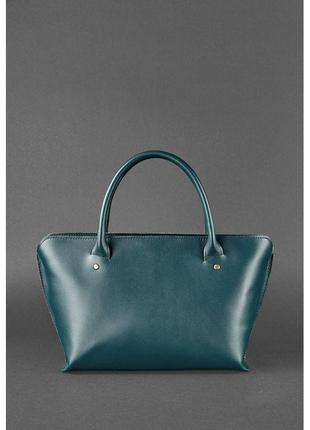 Жіноча шкіряна сумка midi зелена стильна жіноча сумка вишукана жіноча сумка з натуральної шкіри7 фото