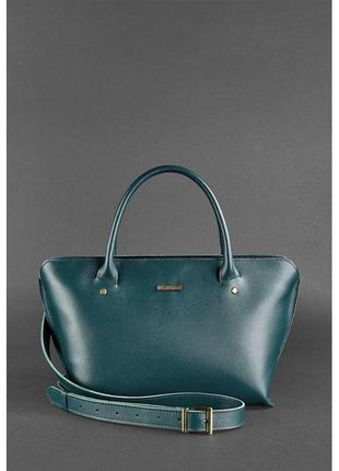 Жіноча шкіряна сумка midi зелена стильна жіноча сумка вишукана жіноча сумка з натуральної шкіри4 фото