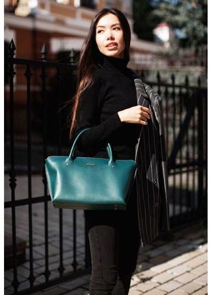 Жіноча шкіряна сумка midi зелена стильна жіноча сумка вишукана жіноча сумка з натуральної шкіри8 фото
