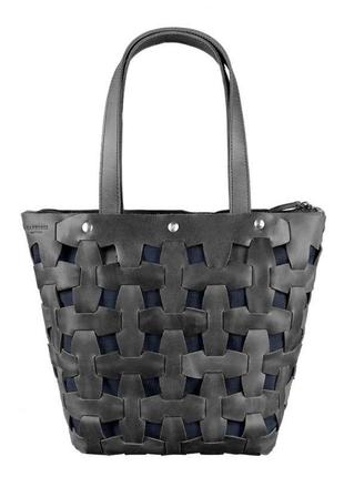 Кожаная плетеная женская сумка пазл l черная элегантная сумка шоппер премиум класса сумка шоппер плетеная8 фото