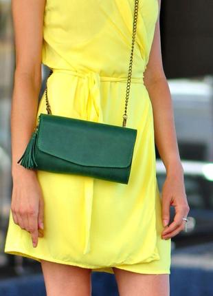 Шкіряна жіноча сумка еліс зелена crazy horse стильна жіноча сумка трансформер приемиум класу8 фото