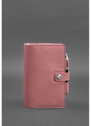 Женский кожаный блокнот премиум класса розовый блокнот из натуральной кожи софт-бук ручной работы женский1 фото