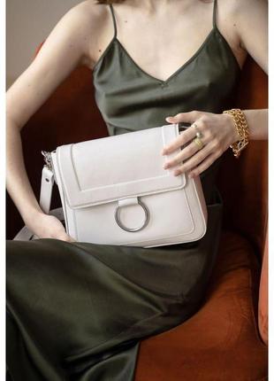 Жіноча шкіряна сумка jessie біла модна жіноча сумка з натуральної шкіри красива жіноча сумка на плече