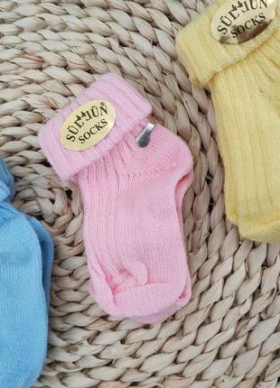 Шкарпетки махра для новонародженого розмір 0 (від 0 до 6 місяців)2 фото