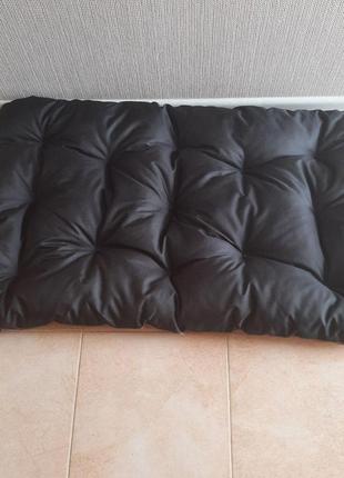 Лежак для собак 85х63х10см лежанка матрас для средних пород двухсторонний лежак хаки с черным9 фото