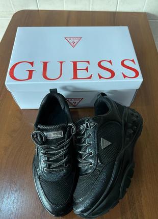 Кроссовки guess оригинальные черные блестящие с коробкой2 фото