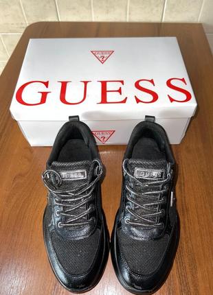 Кроссовки guess оригинальные черные блестящие с коробкой3 фото