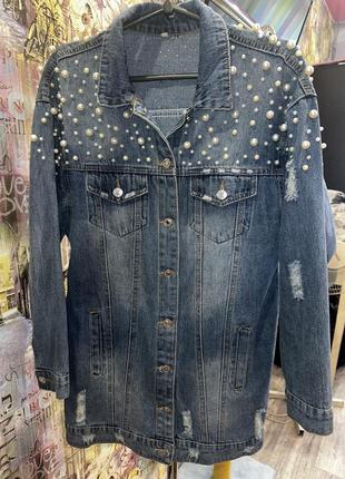Джинсовка  в новому стані з жемчугом