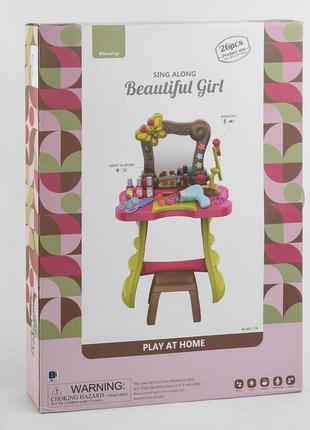 Трюмо детское со стульчиком и микрофоном детское трюмо с зеркалом со светом, звуком и...