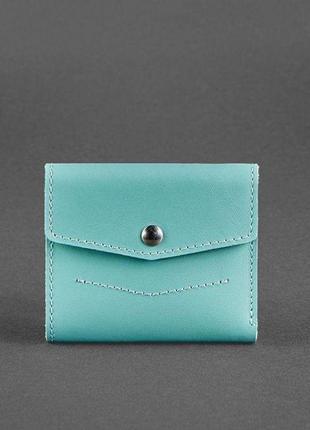 Невеликий шкіряний гаманець преміум класу жіночий шкіряний гаманець колір бірюзовий красивий жіночий гаманець5 фото