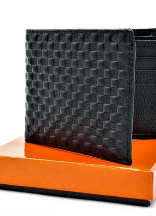 Чоловічий шкіряний гаманець чорний сучасний якісний чоловічий гаманець гаманець компактний для чоловіка