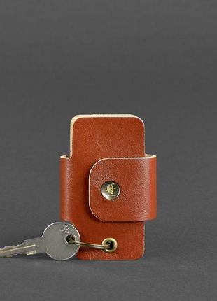 Кожаная ключница смарт-кейс 4.0 светло-коричневая качественная ключница для автомобилиста3 фото