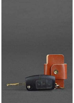 Кожаная ключница смарт-кейс 4.0 светло-коричневая качественная ключница для автомобилиста2 фото