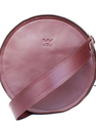 Стильная сумка для девушки форма круга женская сумка качественная женская кожаная сумка amy l бордовая6 фото