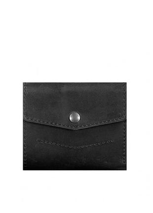 Практичний гаманець преміум класу красивий гаманець з натуральної шкіри шкіряний гаманець колір чорний crazy horse6 фото