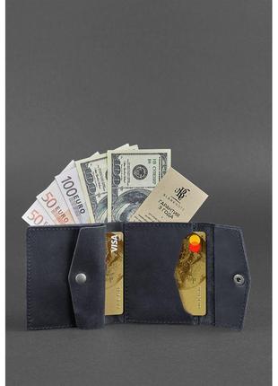 Кожаный кошелек цвет cиний качественный мужской кошелек красивый кошелек мужской кошелек из натуральной кожи2 фото