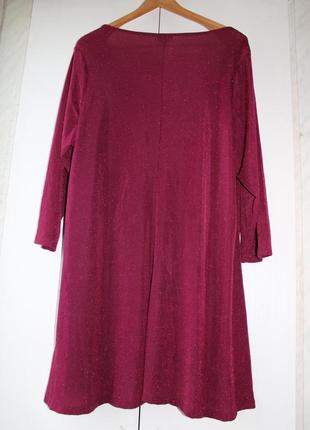 Нарядное платье свободного покроя из трикотажа с люрексом3 фото