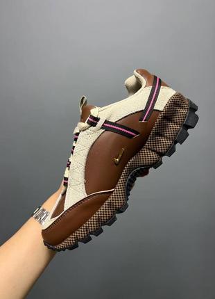 Кросівки шкіряні nike jacquemus x air humara brown(коричневі)(36-41)