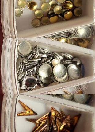Перли та металеві кружечки для манікюру.💅🏻5 фото