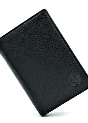 Чоловічий шкіряний гаманець чорного кольору сучасний якісний гаманець для чоловіка чоловічий невеликий гаманець