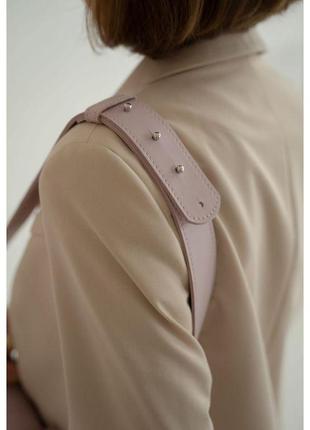 Женская кожаная сумка mandy пудровая стильная женская сумка из натуральной кожи женская сумка через плечо8 фото