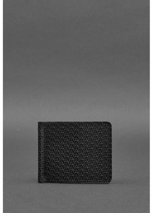 Красивий чоловічий гаманець люкс класу чоловіче шкіряне портмоне якісний затиск для грошей чорний портмоне
