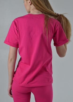 Розовая базовая футболка для беременных и кормящих 42-56рр яркая женская футболка2 фото