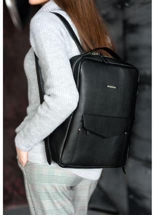 Шкіряний жіночий рюкзак на блискавці cooper чорний сучасний жіночий рюкзак жіночий шкіряний