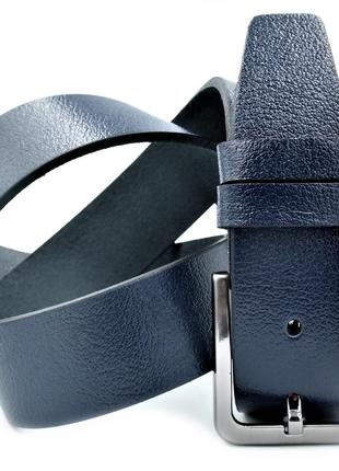 Стильный кожаный ремень цвет синий мужской ремень для штанов кожаный мужской ремень с классической пряжкой3 фото